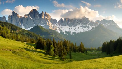 Wall Mural - landscape with mountains