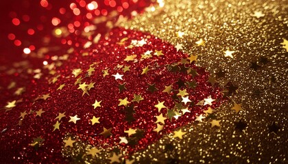 Wall Mural - red and gold glitter background design