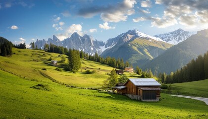 Wall Mural - countryside with farm