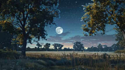 Wall Mural - moon moonlight evening illuminated by the moon