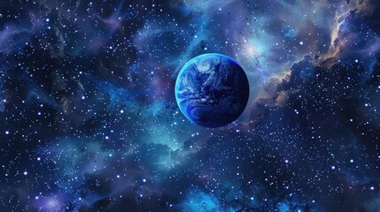 Wall Mural - Outer space galaxy planet background. AI generated image