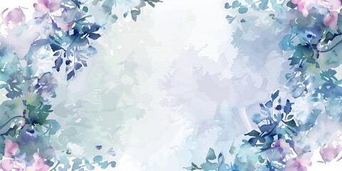 Wall Mural - Abstract watercolor background with blue and white shades, copy space concept