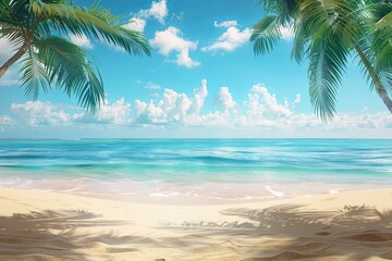 Poster - Beach Summer Background created with Generative AI