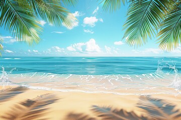 Beach Summer Background created with Generative AI