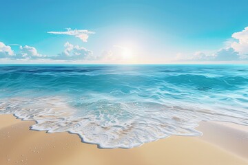 Wall Mural - Beach Summer Background created with Generative AI