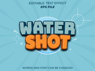 Wall Mural - water shoot text effect, font editable, typography, 3d text for games. vector template