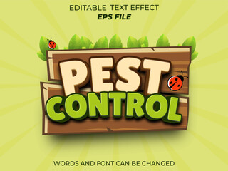 Wall Mural - pest control text effect, font editable, typography, 3d text for games. vector template