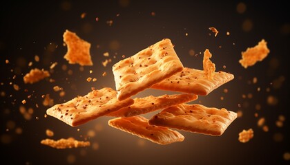 Wall Mural - crackers with cheese
