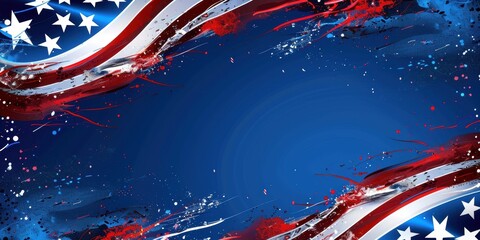 Wall Mural - Fourth of July USA Independence Celebration Abstract Background. Generative AI