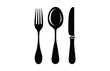 © Md Mojammel - Cutlery black icon, isolated on white background. Vector illustration.