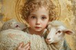 © Alla - Icon of the infant Jesus Christ with a lamb: a timeless representation of divine innocence and compassion, symbolizing the purity and gentleness of christ's love for humanity