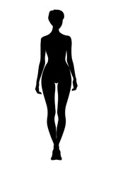 Wall Mural - A woman is walking on a white background