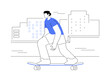 © Visual Generation - Longboarding isolated cartoon vector illustrations.