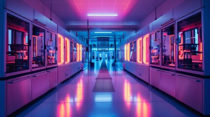 Wall Mural - A high-tech industrial photonics research lab developing light-based technologies for manufacturing 