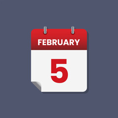 Wall Mural - Calendar date month icon flat february vector