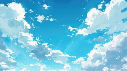 Wall Mural - background of sky with scattered clouds in a blue hue