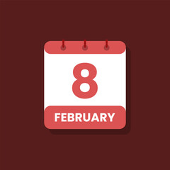 Wall Mural - Calendar date month icon flat february vector