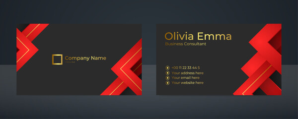 Wall Mural - Elegant minimal business card template. flat business card