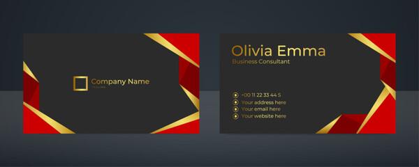 Wall Mural - Red and black modern business card template