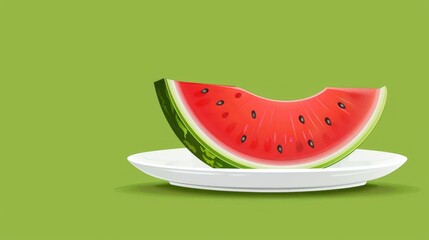Wall Mural - Watermelon slice on a plate with room for your message