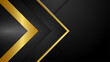 © Petruk - Elegant Gradient black technology background. Elegant dark background with golden details