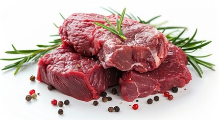 Wall Mural - Beef on a white backdrop