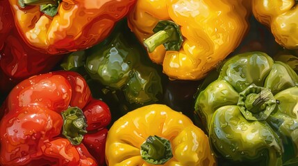 Canvas Print - Vibrant bell peppers