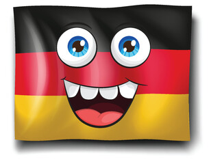 Wall Mural - Smiling face on German flag illustration