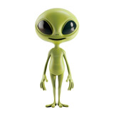 smiling alien standing isolate on transparency background PNG