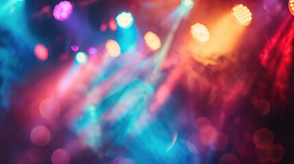 Canvas Print - Blurred concert lighting effects and party atmosphere on stage