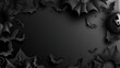 © elimicel - Halloween decorative frame template in paper art style on black background.AI generated image