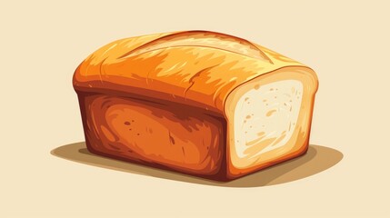 Wall Mural - The bread loaf boasts a sleek flat design style coupled with excellent quality