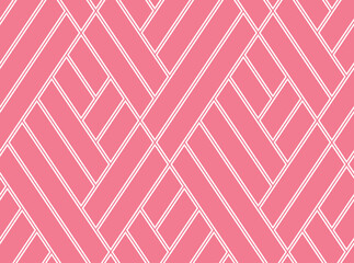 Wall Mural - Abstract geometric pattern. A seamless vector background. White and pink ornament. Graphic modern pattern. Simple lattice graphic design