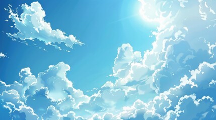 Wall Mural - the sky appears bright and clear with white clouds
