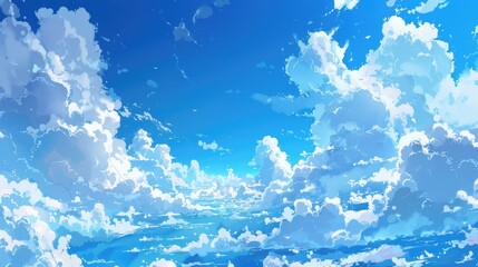 Wall Mural - Blue sky filled with clouds