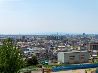 Wall Mural - 高尾山の展望台から見る大阪の都市景観