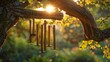 © Paul - Koshi chimes hanging from a tree branch, their melodic sounds harmonizing with nature, enhancing the peaceful atmosphere of an outdoor yoga retreat