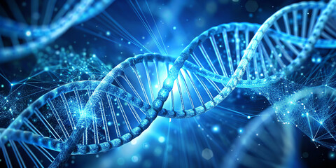 Wall Mural - blue dna background