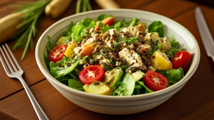  Fresh and vibrant salad ready to be savored