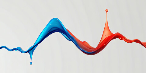 Wall Mural - red and blue wave  background