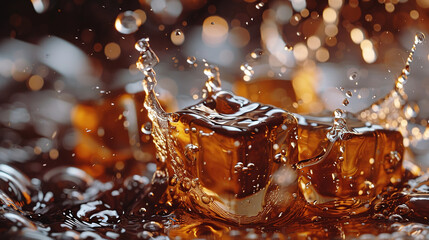 Refreshing Ice Coffee Americano Watersplash Summer Drink