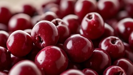 Wall Mural -  Bright red cherries fresh and ripe