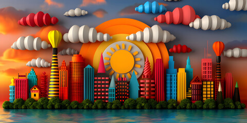 Wall Mural - Global Warming Concept .