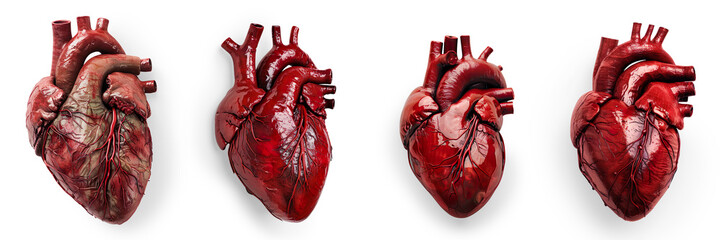 A set of Human Heart isolated on a transparent background 