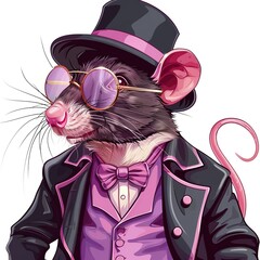 Wall Mural - Rat classic fashion