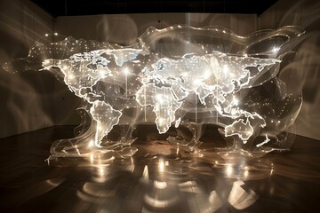 Wall Mural - A map made of light, its destinations shifting and changing with the viewera??s desires