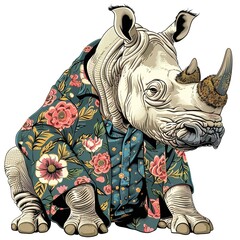 Wall Mural - Rhinoceros artsy fashion