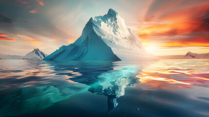 Wall Mural - Iceberg - Hidden Danger And Global Warming Concept.