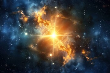 Wall Mural - Glowing star igniting backgrounds astronomy universe.