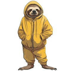 Wall Mural - Sloth athleisure fashion